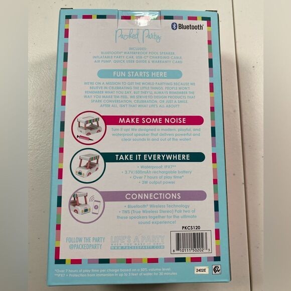 NIB Packed Party Inflatable “Party Car” Floating Wireless Bluetooth Speaker - Picture 5 of 9